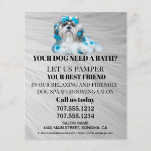 Dog grooming business personalised flyer