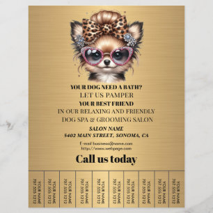 Dog grooming business personalised flyer