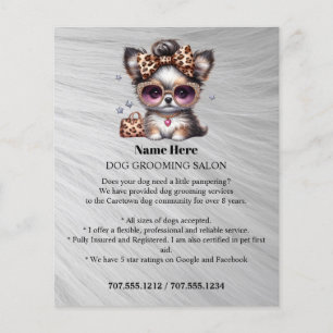 Dog grooming business personalised flyer