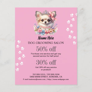 Dog grooming business personalised flyer