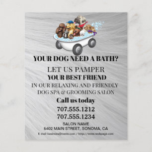 Dog grooming business personalised flyer