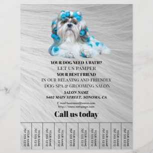 Dog grooming business personalised flyer