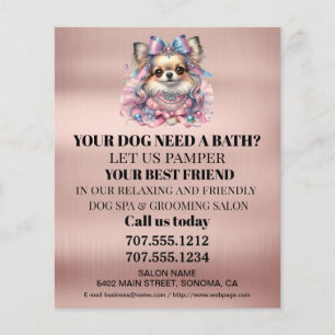 Dog grooming business personalised flyer