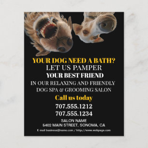 Dog grooming business personalised flyer