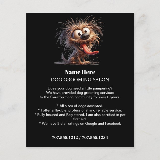 Dog grooming business personalised flyer (Front)