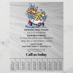 Dog grooming business personalised flyer