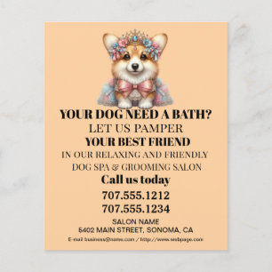 Dog grooming business personalised flyer