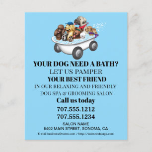 Dog grooming business personalised flyer