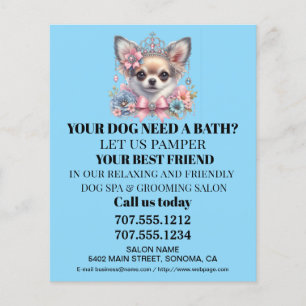Dog grooming business personalised flyer