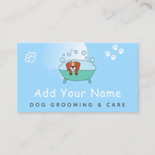 Dog Grooming Care Haircut Funny Pet Bubble Bath Business Card