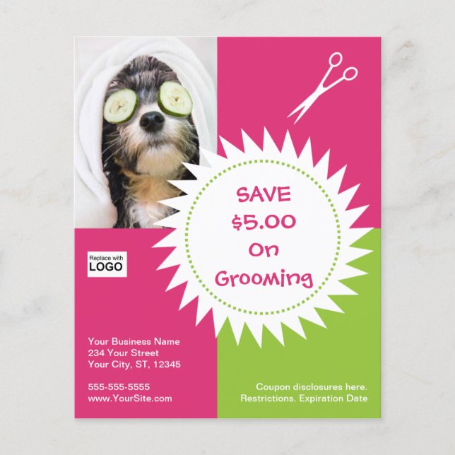 Dog grooming coupon flyer (Front)