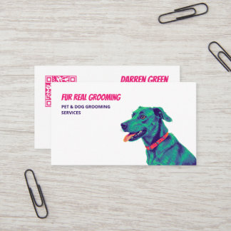 Dog Grooming Custom QR Business Card