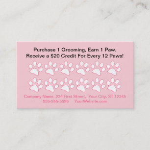 Dog Grooming Customer Reward Card