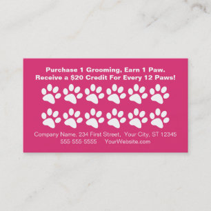 Dog Grooming Customer Rewards Card - Loyalty Card