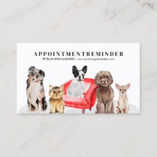 Dog Grooming Cute Pet Appointment Reminder Business Card
