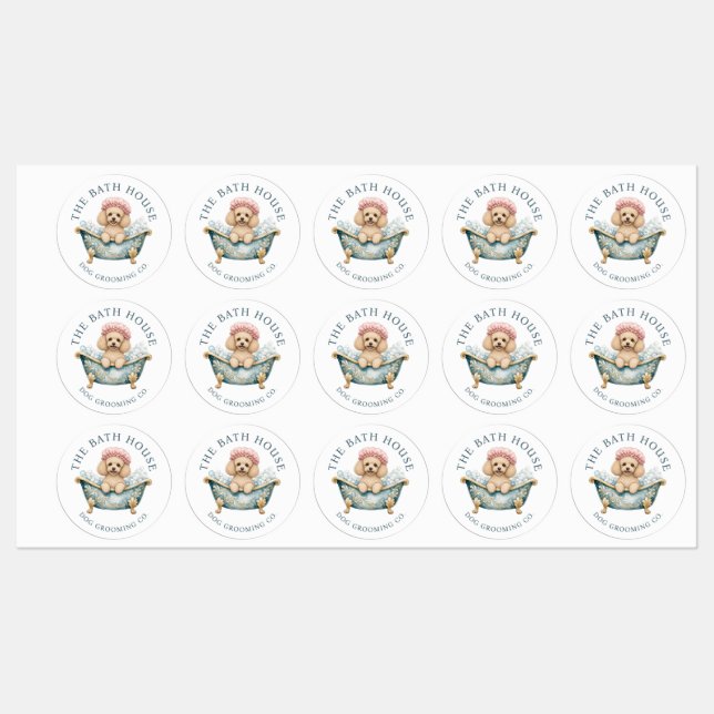 Dog Grooming Cute Toy Poodle Waterproof Stickers (Sheet)