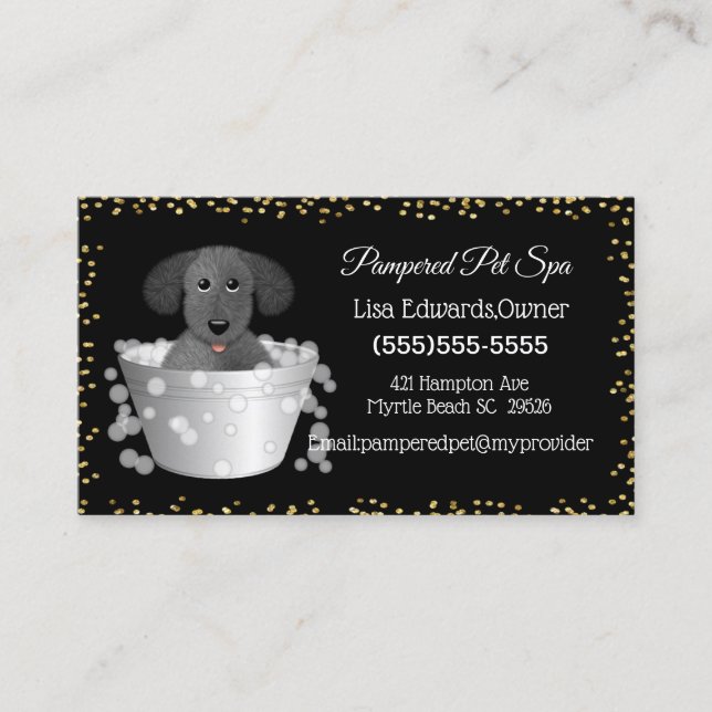 Dog Grooming Dog Spa Appointment Card (Front)
