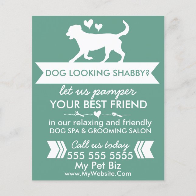 Dog Grooming Flyer - Personalizable (Front)