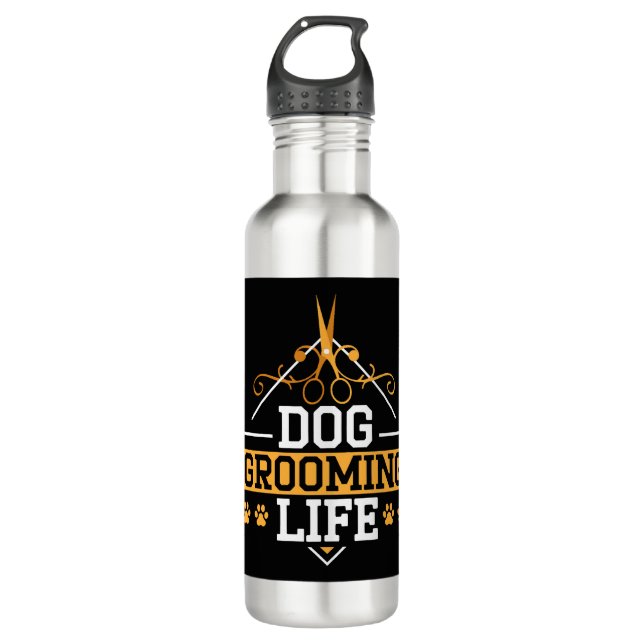 Dog Grooming Life Pet Groomer Pet Salon Fur Artist 710 Ml Water Bottle (Front)