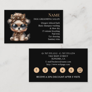 Dog grooming Loyalty Discount Business Card