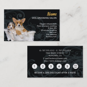 Dog grooming Loyalty Discount Business Card