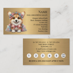 Dog grooming Loyalty Discount Business Card