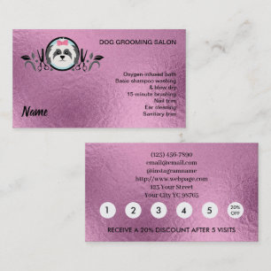 Dog grooming Loyalty Discount Business Card