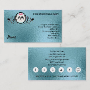Dog grooming Loyalty Discount Business Card