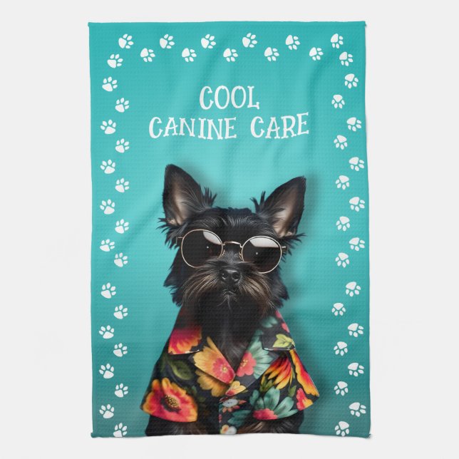 Dog Grooming Paw Print Towel (Vertical)