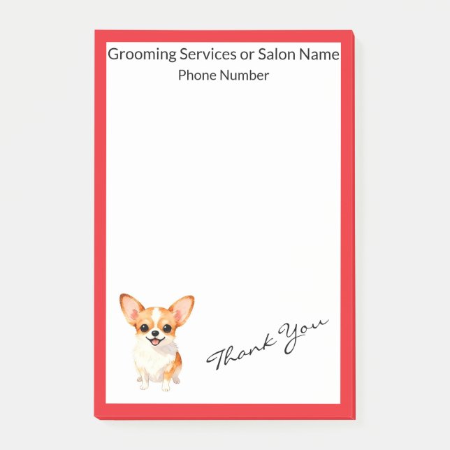 Dog Grooming Personalised Luxury Trendy Collection Post-it Notes (Front)