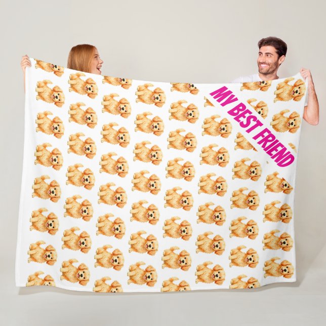 Dog Grooming Personalized Luxury Modern Collection Fleece Blanket (In Situ)