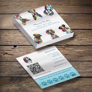 Dog Grooming QR Code & Loyalty Business Card
