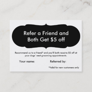 Dog Grooming Referral Card - Personalizable