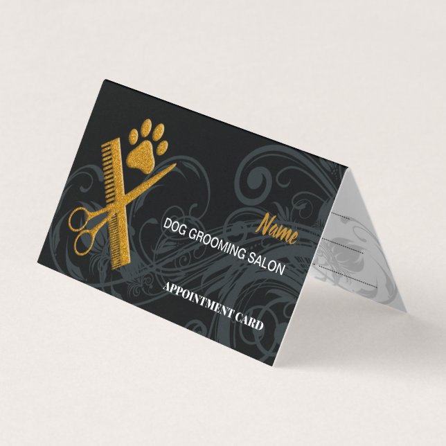 Dog grooming salon Appointment Business Card (Front)