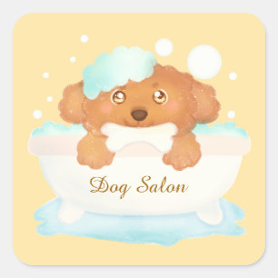 Dog Grooming Salon Square Sticker