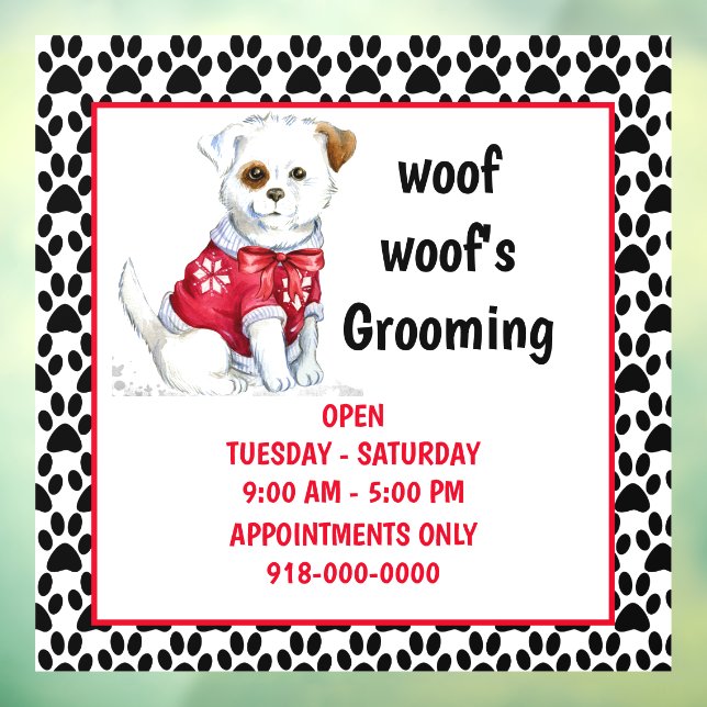 Dog Grooming Services / Hours Storefront  (Sheet 3)
