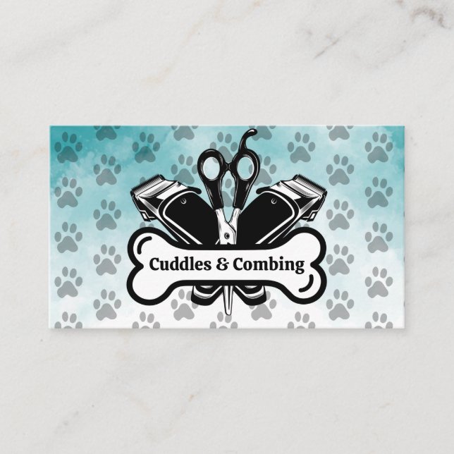 Dog Grooming Tools | Pet Services Appointment Card (Front)