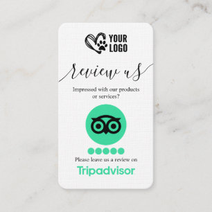Dog Grooming TripAdvisor Review Request QR Code Business Card