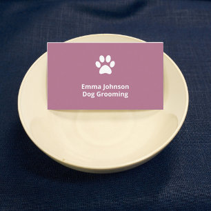 Dog Grooming   walking dusty pink  Business Card