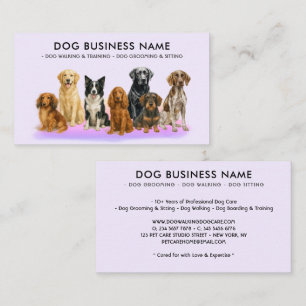 Dog Grooming Walking Sitting Boarding lilac Business Card