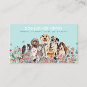Dog Grooming Walking Sitting Service Business Card