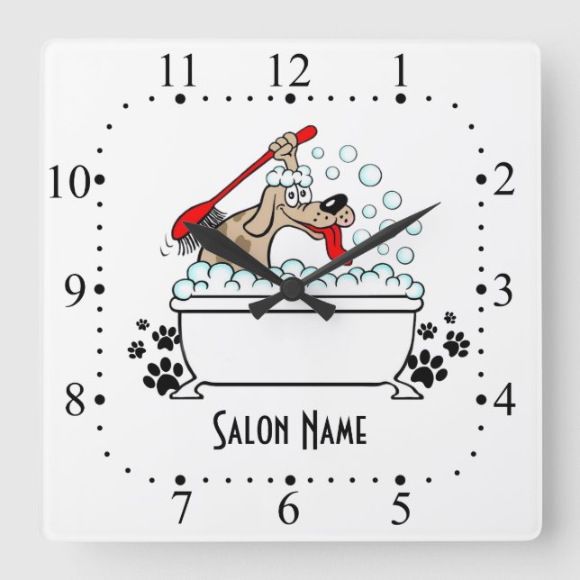 Dog grooming  Wall Clock (Front)