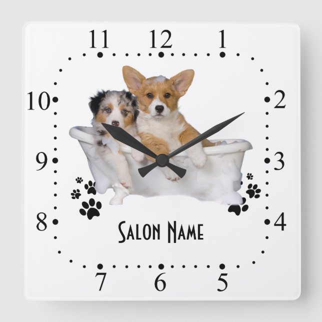 Dog grooming Wall Clock (Front)