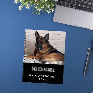 Dog GSD photo black white Notebook