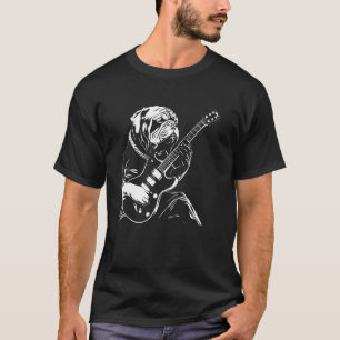Dog Guitarist Guitar - Boerboel Dad Mum T-Shirt