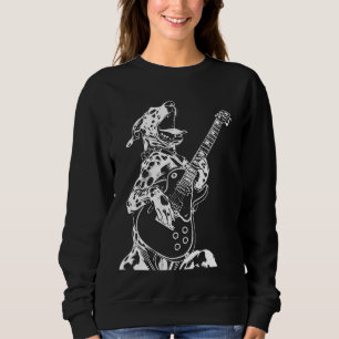 Dog Guitarist Guitar - Dalmatian Dad Mum Sweatshirt