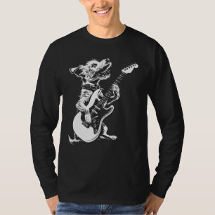Dog Guitarist Guitar - Jack Russell Dad Mum T-Shirt