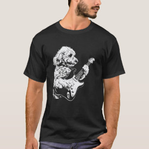 Dog Guitarist Guitar - Toy Poodle Dad Mum T-Shirt