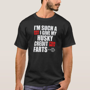 Dog Guy Husky Fart Joke for Men Boy Husky T-Shirt