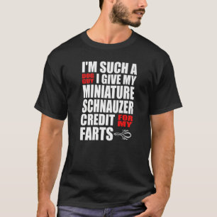 Dog Guy Miniature Schnauzer Fart Joke for Men Boys T-Shirt